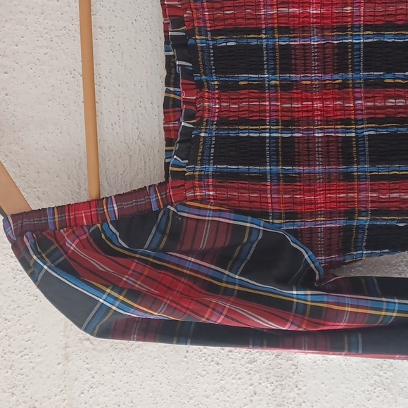 Draper James RSVP Plaid Midi Dress, Smocked Bodice, Lantern Sleeves, Pockets, XS - Picture 5 of 16